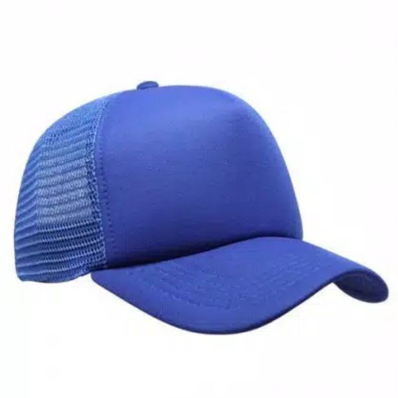 Topi Biru Polos - Topi Trucker Biru Polos