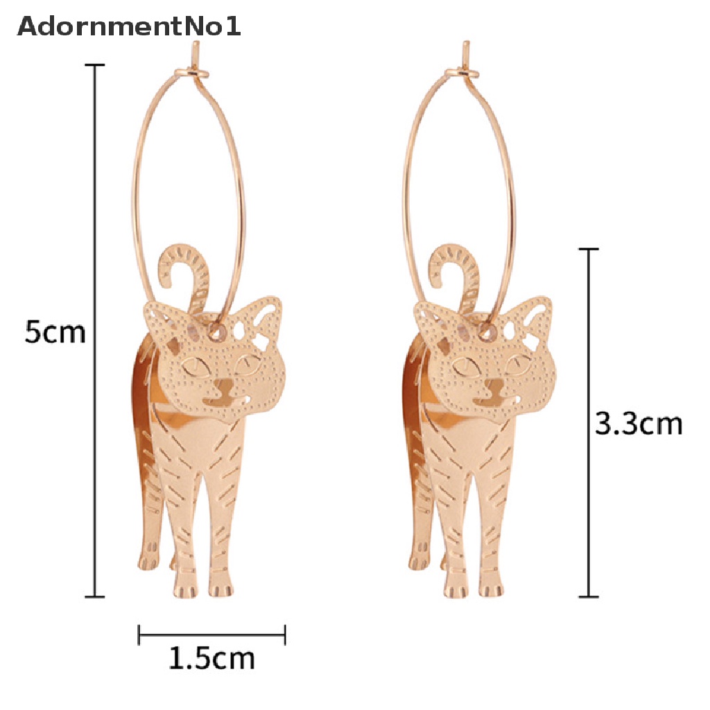 (AdornmentNo1) Anting Gantung Panjang Kait Motif Kucing Aksen Mutiara + Hollow Untuk Perhiasan Wanita