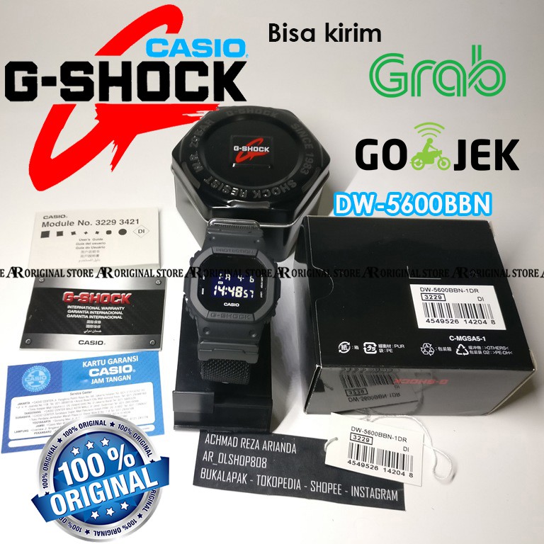 Strap Kanvas Zulu ORIGINAL Black Basic Nylon CASIO GSHOCK DW5600BBN DW5600-BBN DW5600 DW 5600 BBN