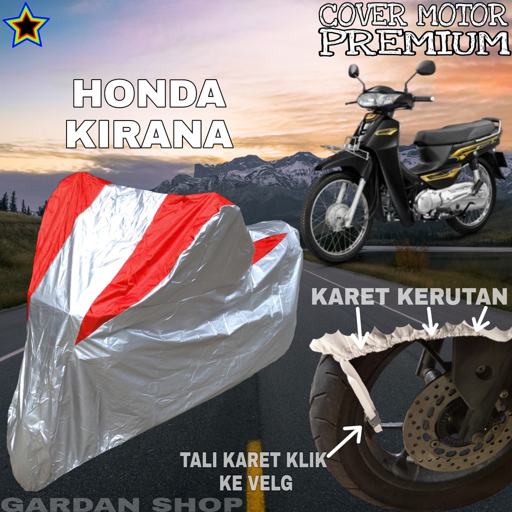 Sarung Motor HONDA KIRANA Silver MERAH Body Cover Penutup Motor Honda Kirana PREMIUM