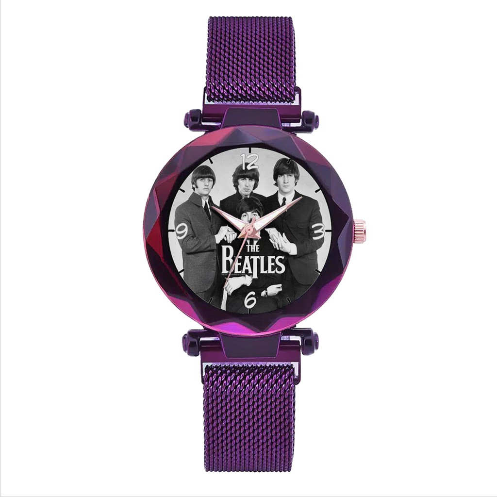 Jam Tangan Wanita Custom - THE BEATLES MOTIF 1 Free Box &amp; Batre Cadangan