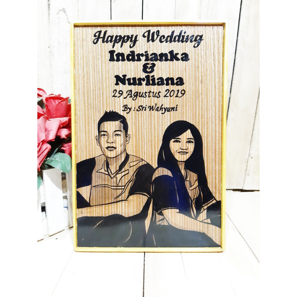 Kado pernikahan orang tua photo painting wisuda anniversary ulangtahun couple pasangan