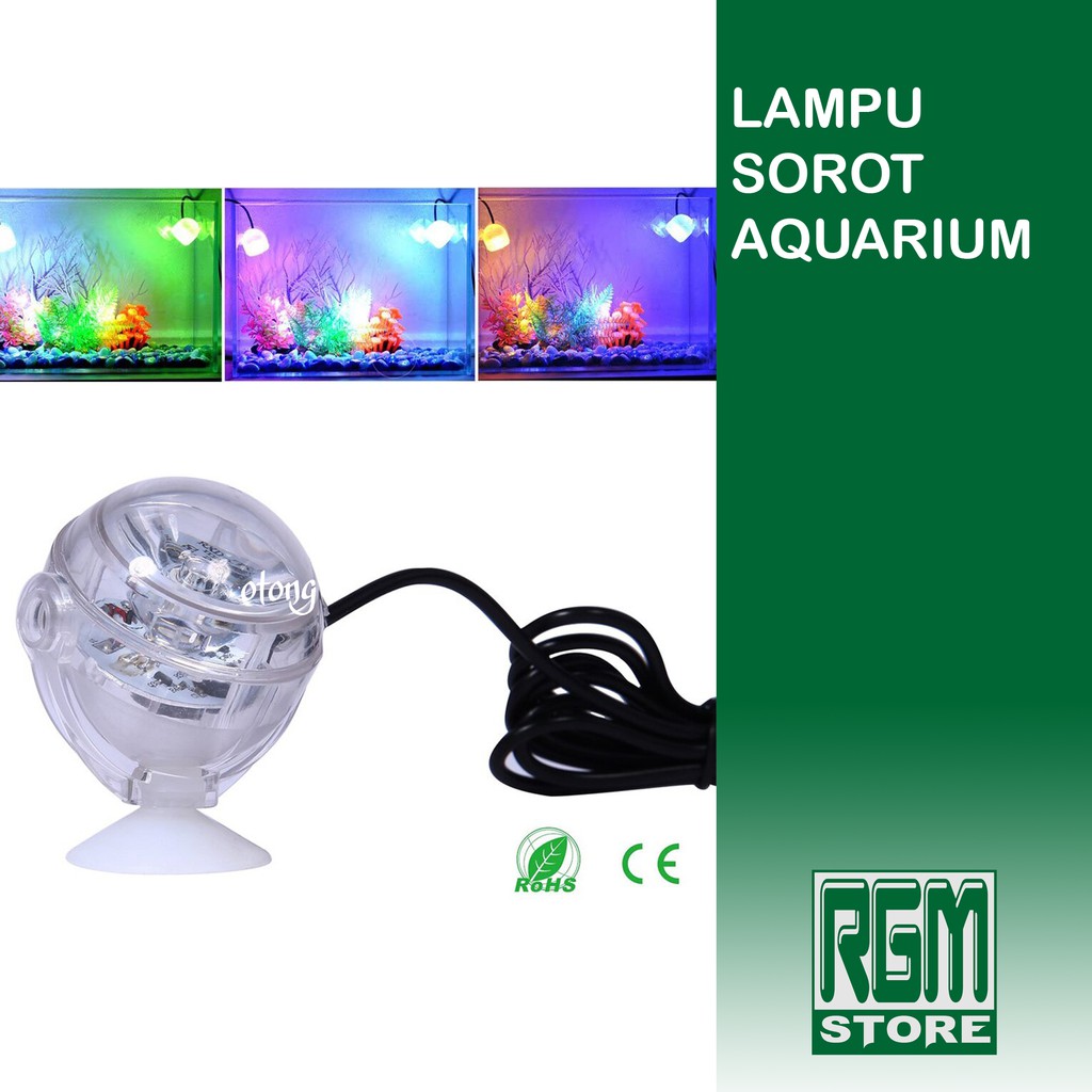 lampu sorot tembak bulat LED celup aquarium aquascape