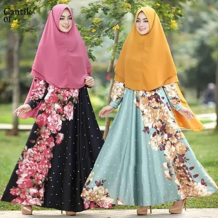 Terpopuler Baju Jubah Wanita Syari Muslimah Busana Gamis Muslim Dewasa Maxi Dress - Hitam Termurah