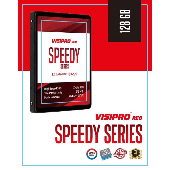 Visipro Red SSD Speedy Series 128GB - Made in Korea - Garansi 3 Tahun