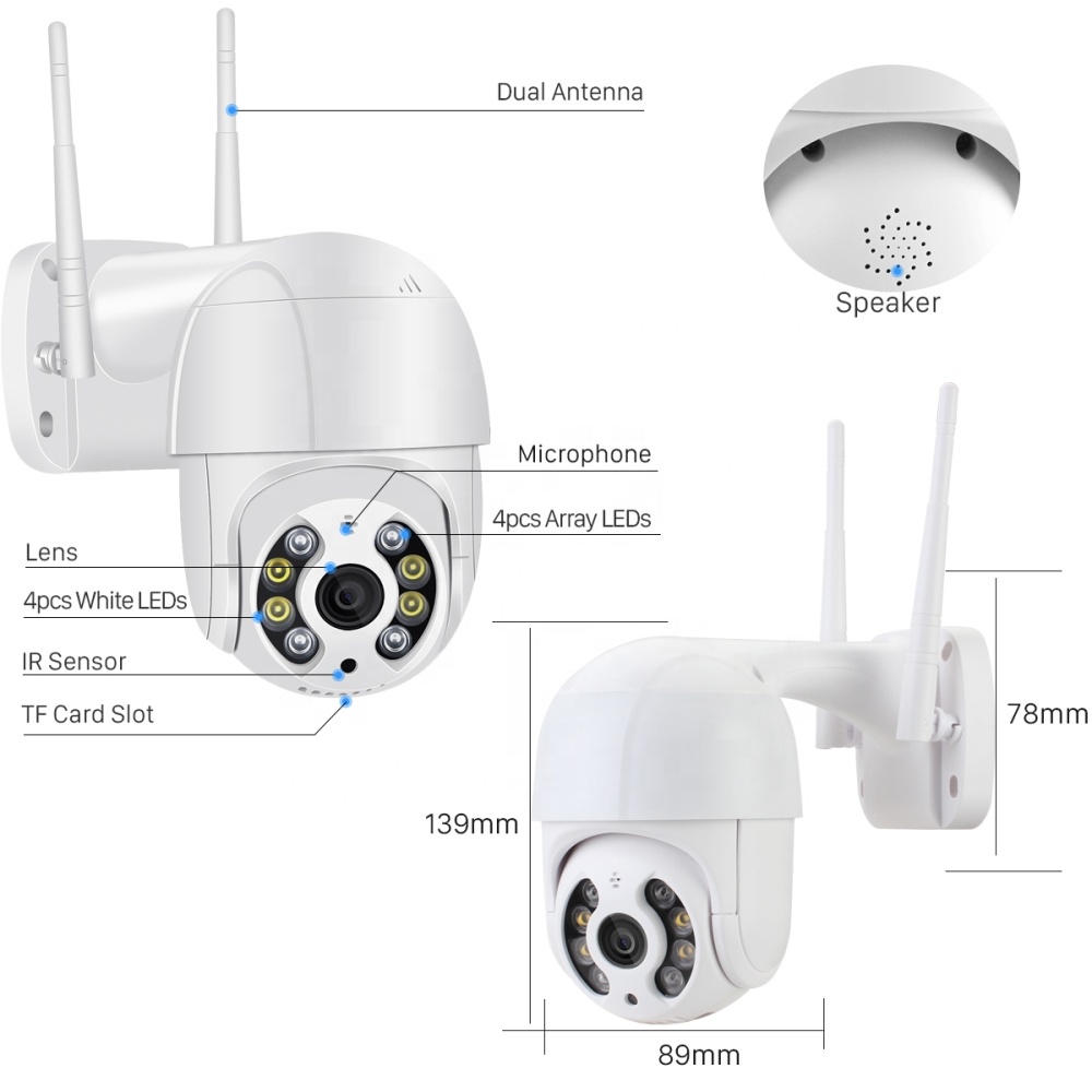 IP Camera CCTV Outdoor 1080P 8MP Onvif Full HD ICSEE PTZ InfraRed Kamera Wifi Wireles