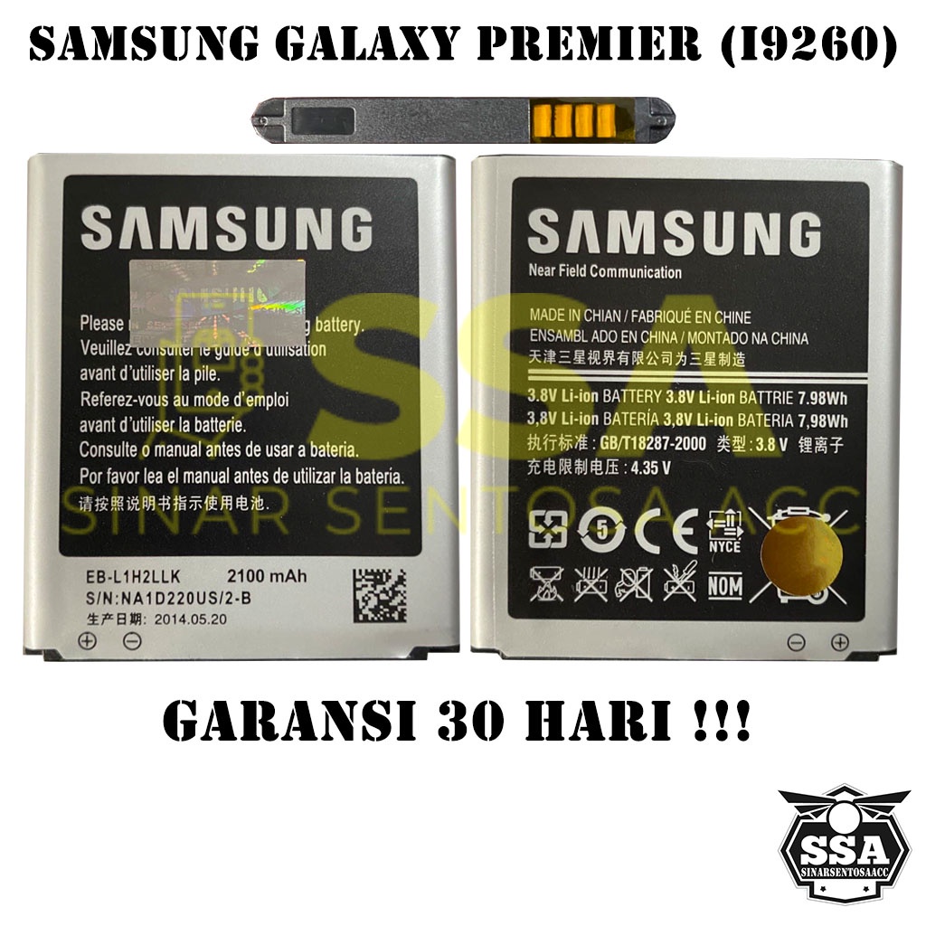 Baterai Original OEM Samsung Galaxy Premier I9260 I939 G3812 EB-L1H2LLK L1H2LLK HP Ori Battery Batrai Batre Batu Batere GARANSI AWET MURAH