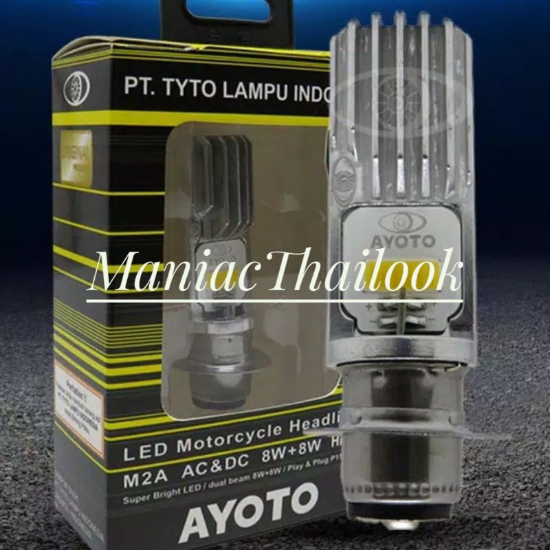 [ COD] Lampu Led Depan Ayato Ac Dc Bebek dan matic Lampu LED Motor Original Tyto Men H6 AC/DC 8 watt-2