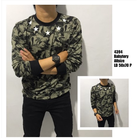 BAJU KAOS LENGAN PANJANG PRIA ARMY HITAM JAKET SWEATER HOODIE POLOS 99
