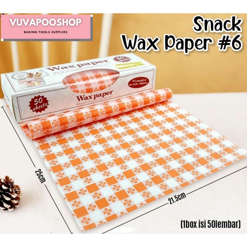 Snack Wax Paper / Kertas Wax Paper / Kertas Pembungkus Makanan Motif