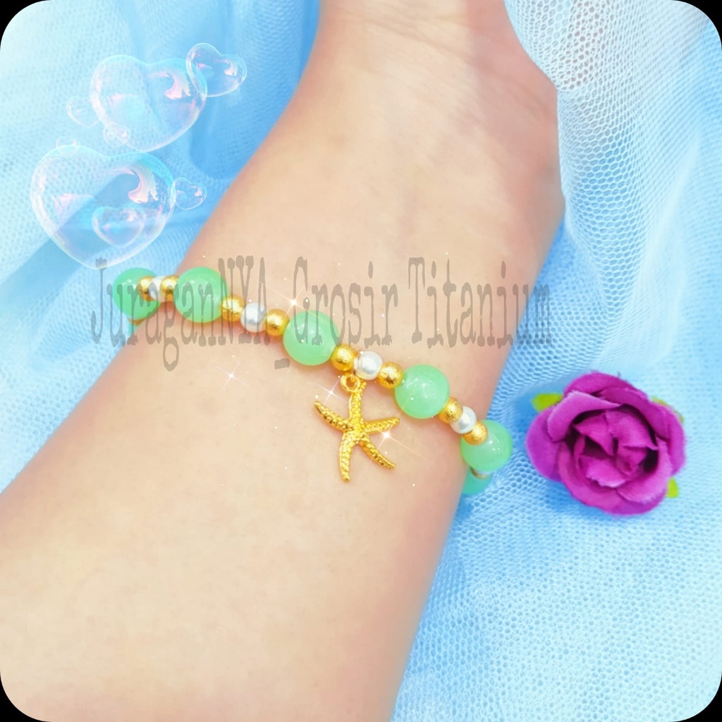 KRISTAL TITANIUM GELANG BINTANGLAUT+KOTAK STYLE KOREA SUPER ELOK ANTIK