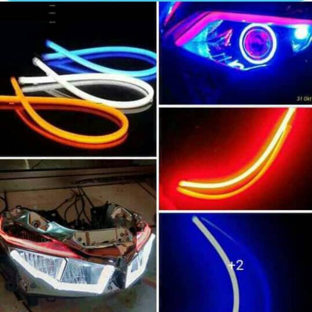 lampu drl alis fleksible 30 cm 2 warna sein runing