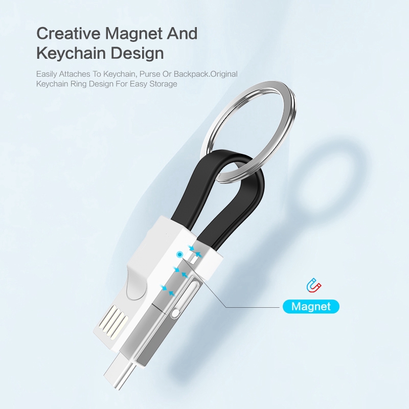 3in1 Kabel Data / Charger Micro USB + Tipe C Fast Charging Mini untuk iPhone / Android