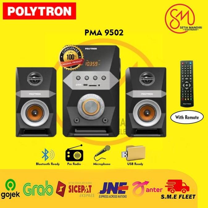 POLYTRON PMA 9502 Active Speaker Aktif with Bluetooth Karaoke PMA9502 | TOP SALE