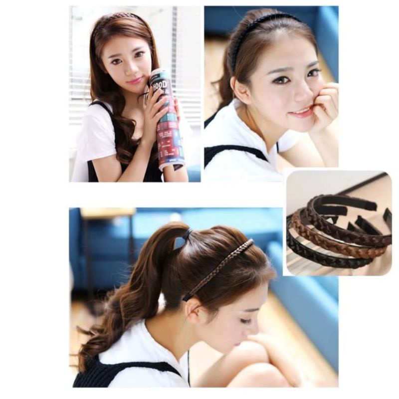 BANDO DENGAN WIG RAMBUT PALSU KEPANG SINTETIS KOREA WIG HAIR BAND RAMBUT PALSU BANDO WIG BOHEMIAN WI