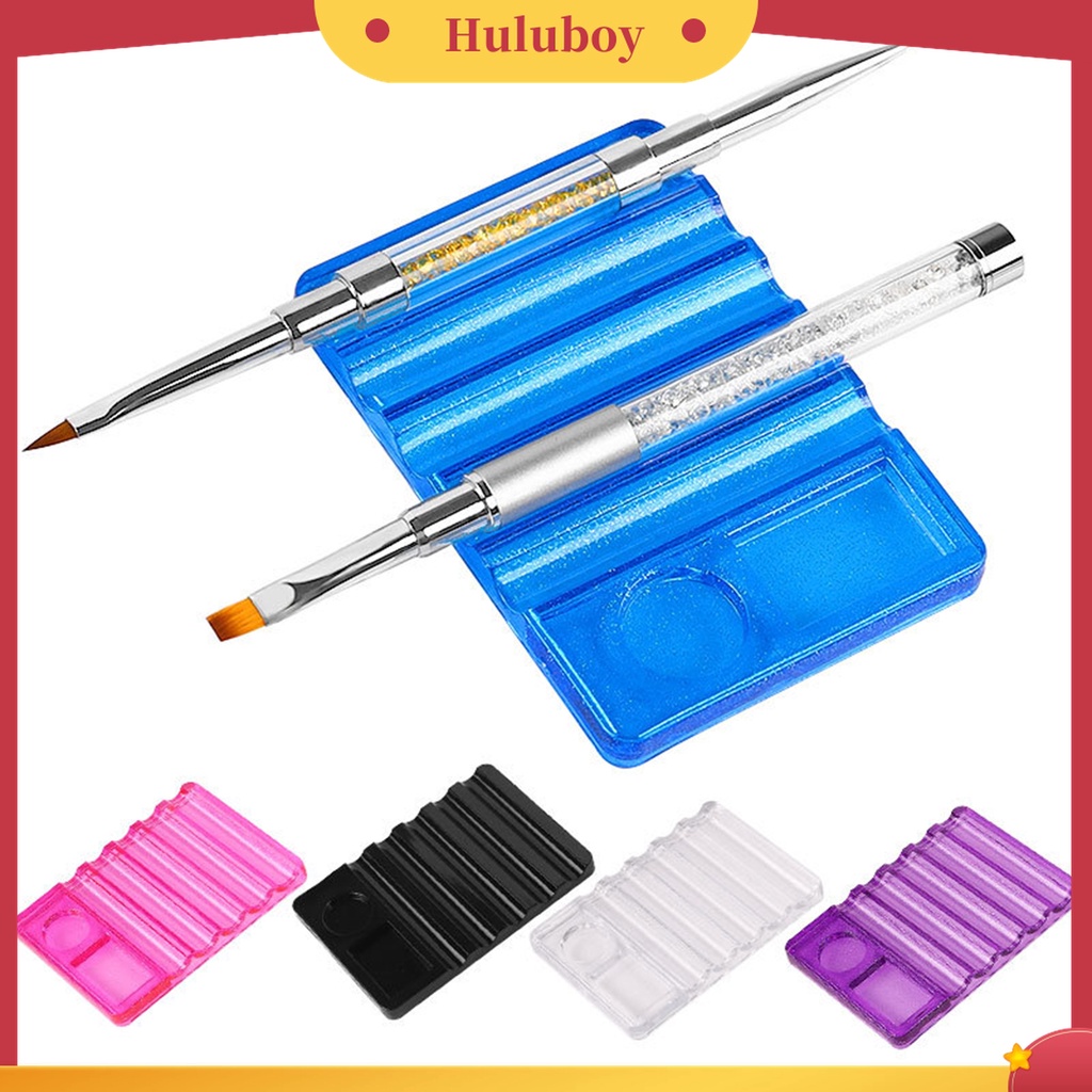 Huluboy Huluboy♡ Holder Pen Brush Nail Art Manicure DIY 7 Slot Ringan Untuk Wanita