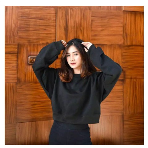 Oversize Crop polos Sweater wanita terbaru Hodie cewe kekinian hoodie murah keren distro Original