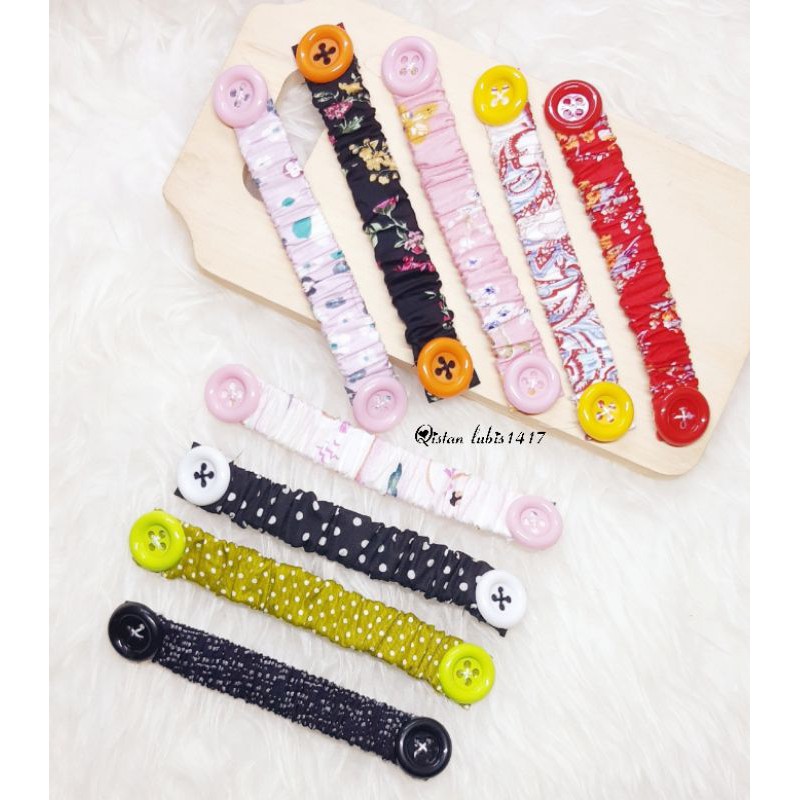 Konector mixed polka bunga polos beli 10 free 2