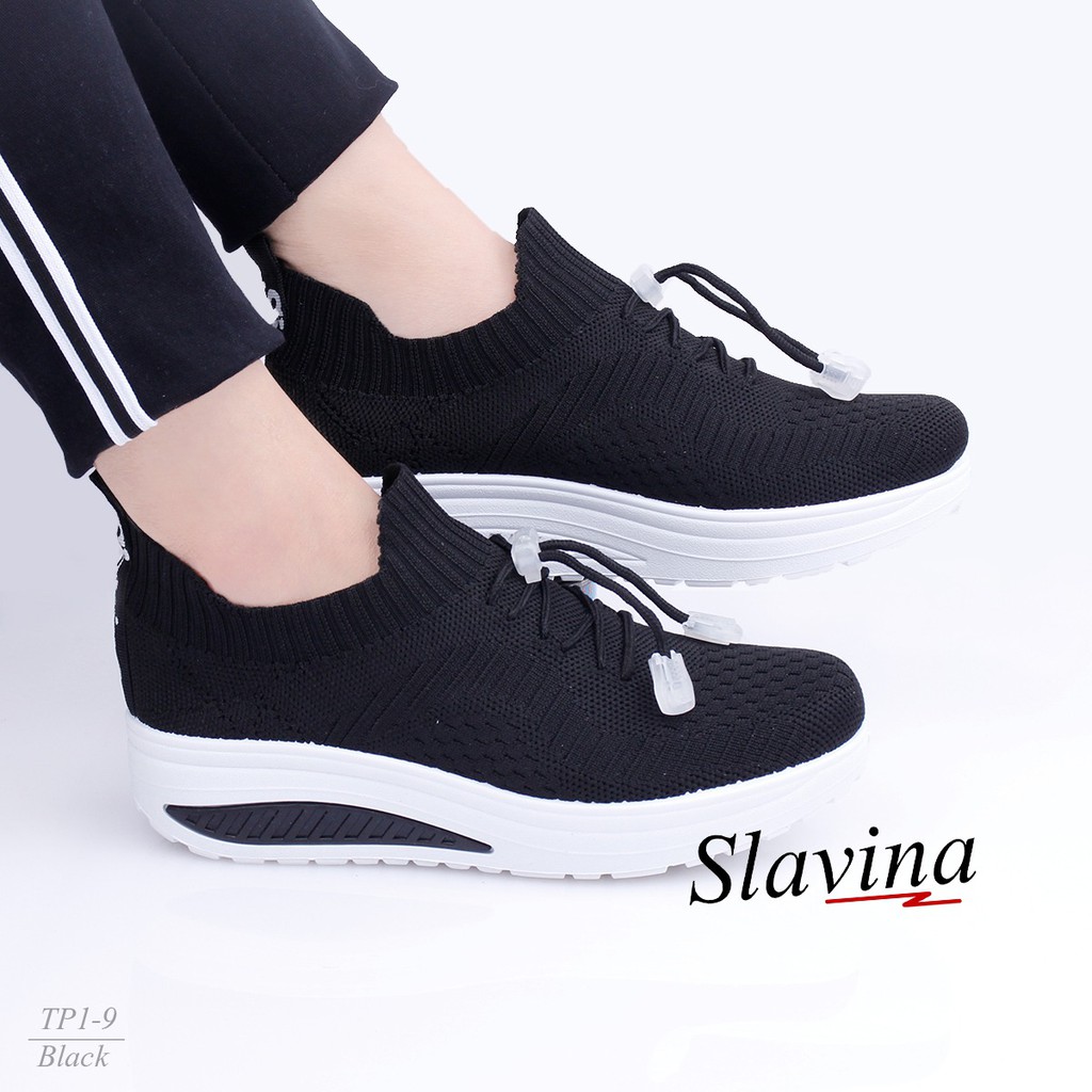SLAVINA #TP1-9 YESSICA / SEPATU SNEAKERS WEDGES WANITA TERBARU