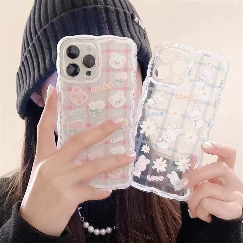 Soft Case Silikon Transparan Motif Beruang Untuk IPhone 13 12 11 Pro Max XS X XR 8 7 Plus 6S Mini