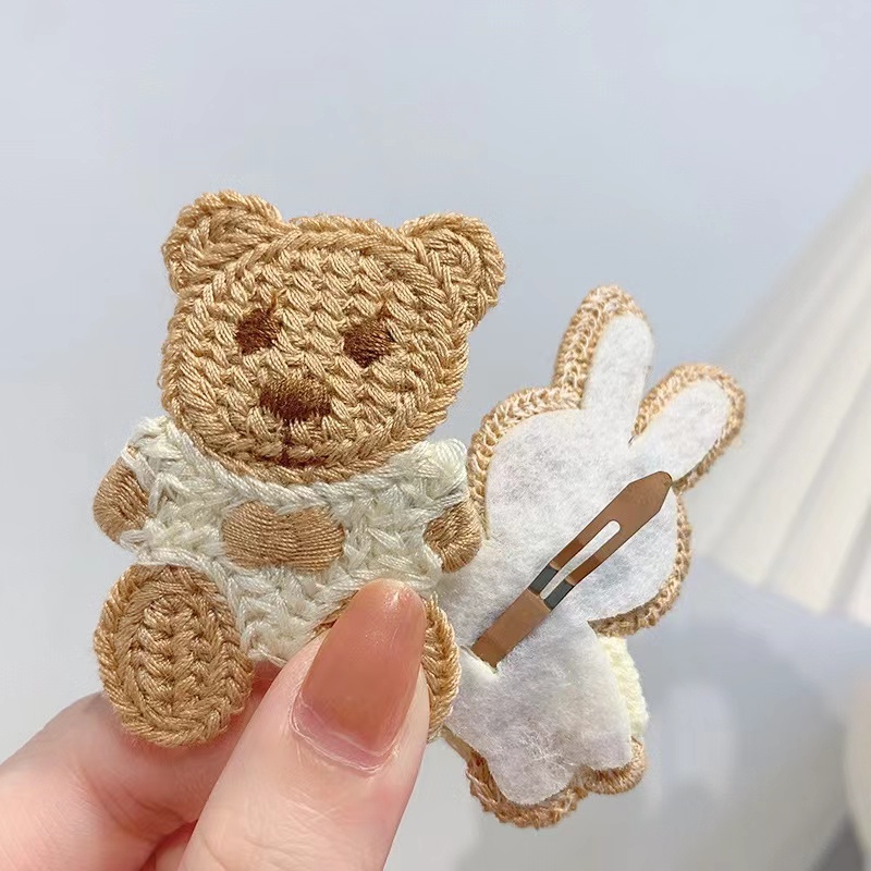 Jepit Rambut Teddy Lucu Model Rajut Untuk Wanita Aksesoris Fashion