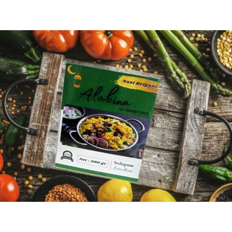 

beras basmati alabina instan briyani/bukhori/mandhi/Kabsah/kebuli 300gr/500gr