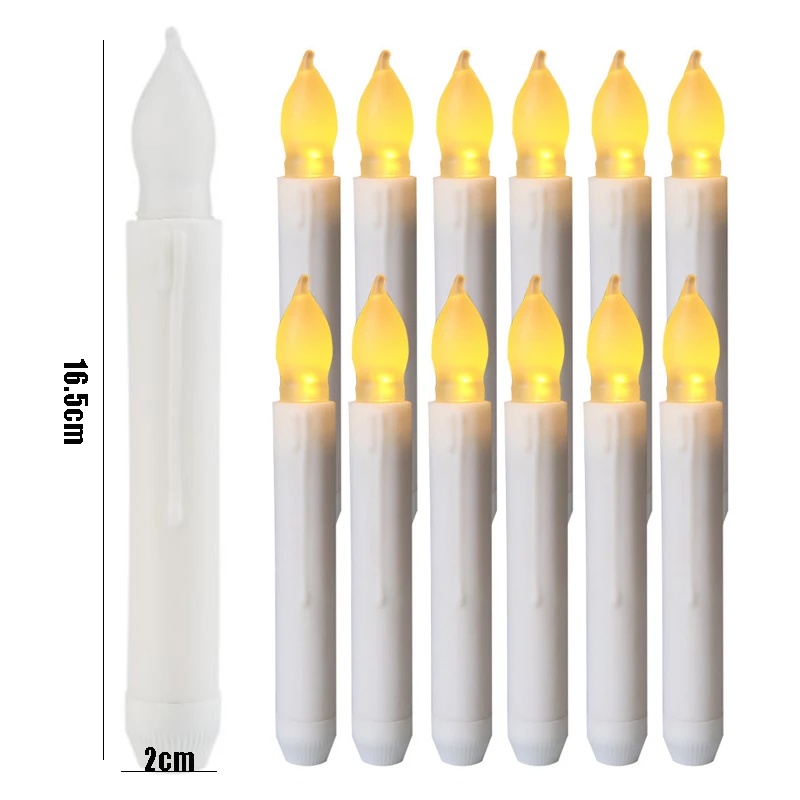 Lampu Malam LED Bentuk Lilin Tanpa Api Tenaga Baterai Untuk Dekorasi Natal / Halloween