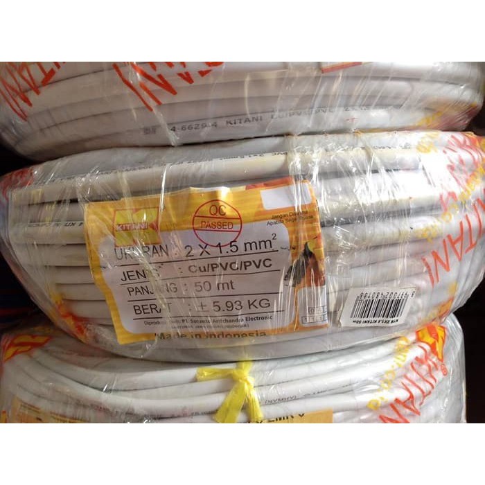 Kabel KITANI ORIGINAL NYM 2x1,5mm 50meter -50M KITANI ASLI NYM 2x1,5mm