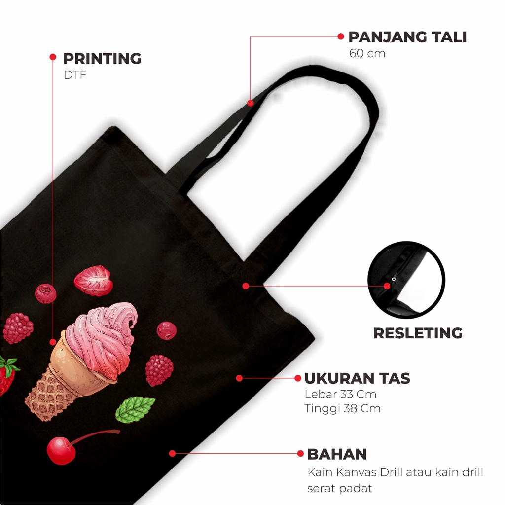 Sevine Totebag Tas Wanita Tote bag Resleting Vintage Retro Colorful Black Series  - VTC2