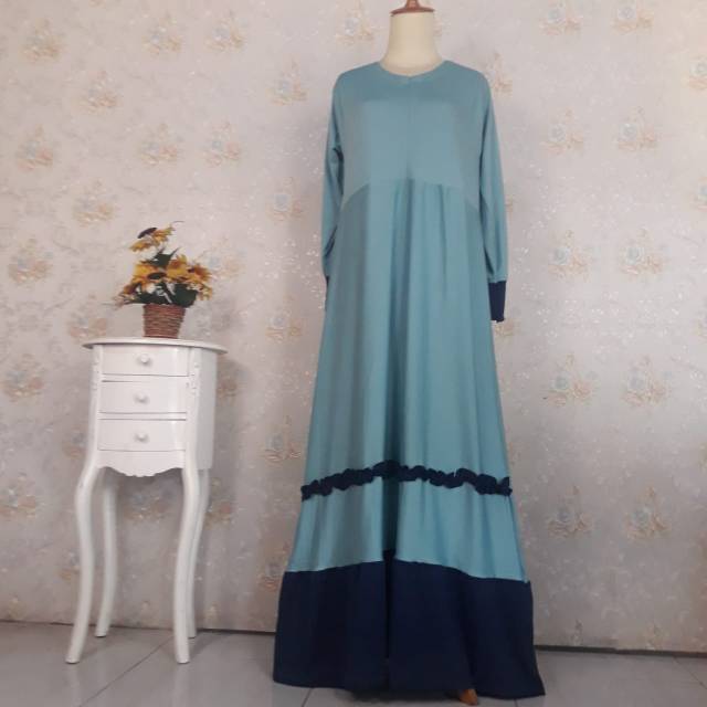 Gamis jersey rempel Aura.BUSUI (Jersey lemonskin/kwalitas terbaik)