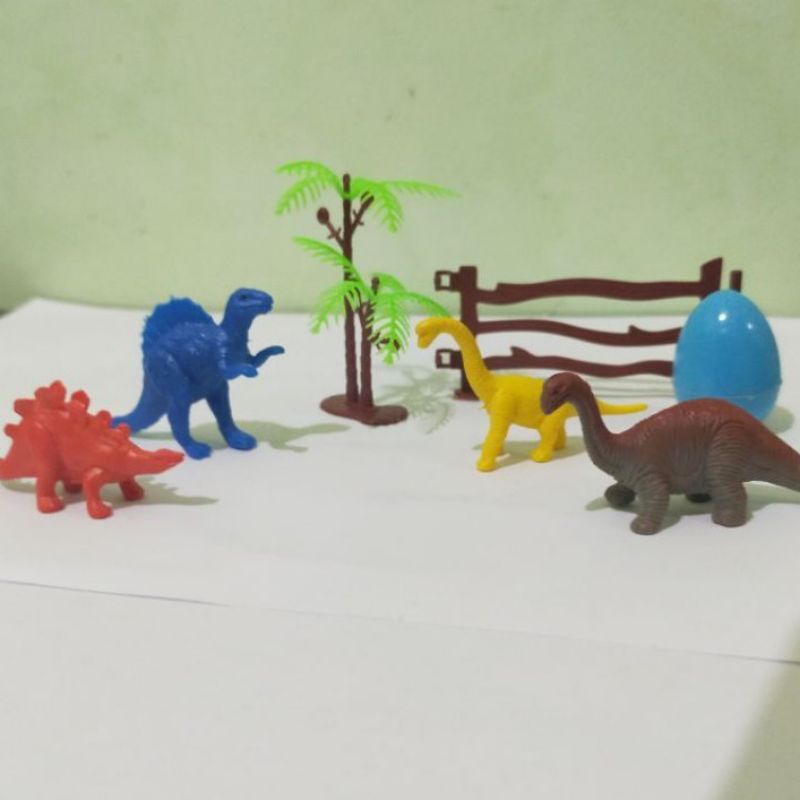 Mainan Set Dinosaurus Karet Mini - 4pcs Dino Kecil