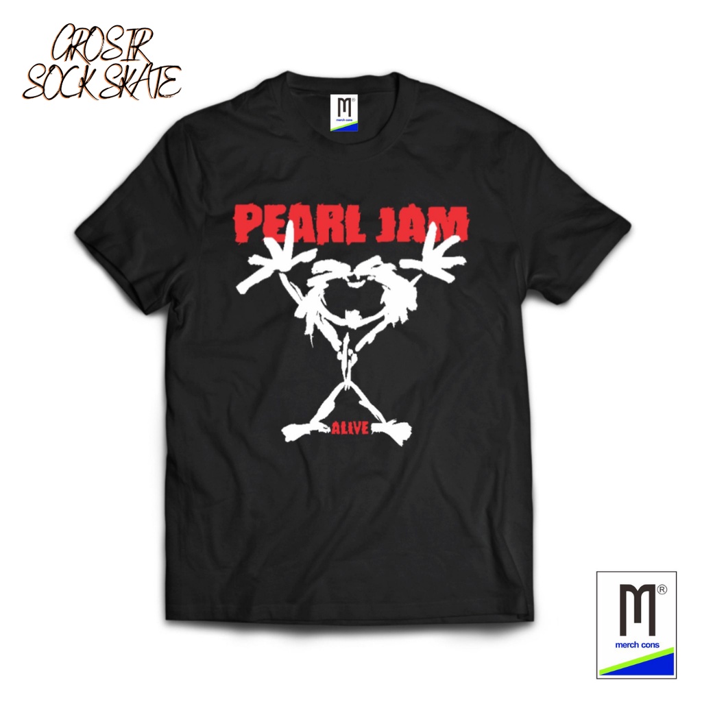 kaos band kaos musik distro vintage pearl jam hitam