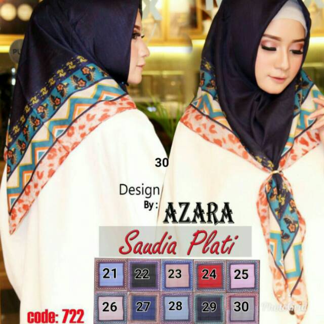 Segiempat Azara Platinum Katun Motif Signarica Eksklusif Jilbab Hijab Scarf Square Muslimah