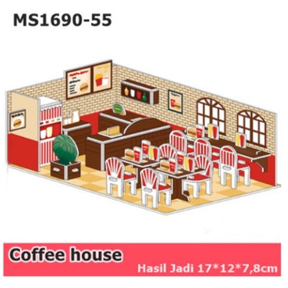 Mini Puzzle 3D | Coffee House - Puzzle Ruang - 1690-55