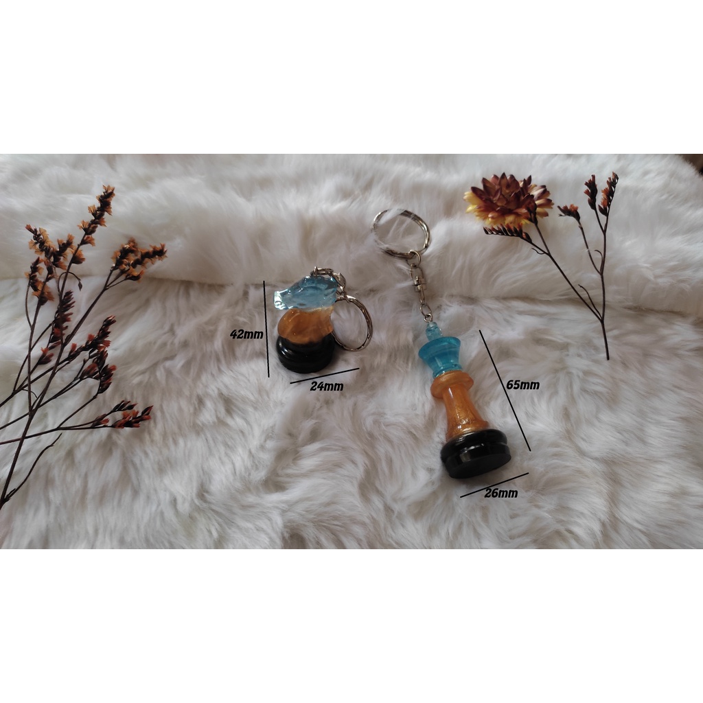 gantungan kunci resin custom/keychain bidak catur unik