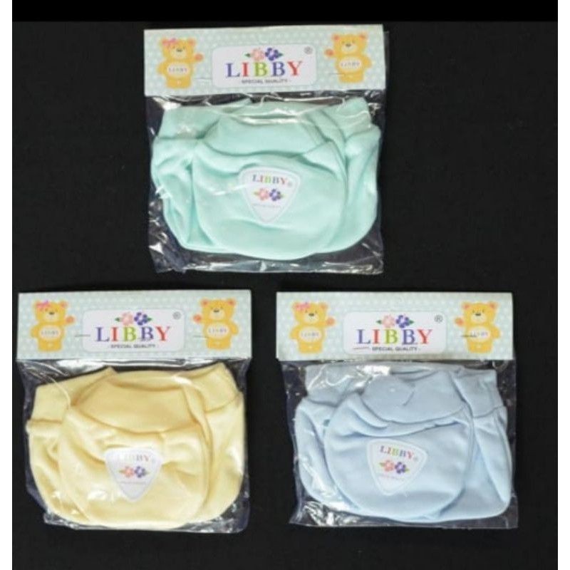 LIBBY 1 Set Sarung Tangan Kaos  Kaki  Karet Bayi Polos 