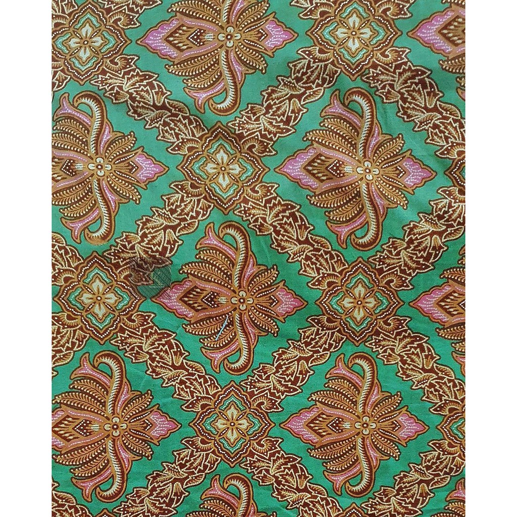 Kain Batik Set Katun Hijau Biru Kebaya Tile 3D Two Tone