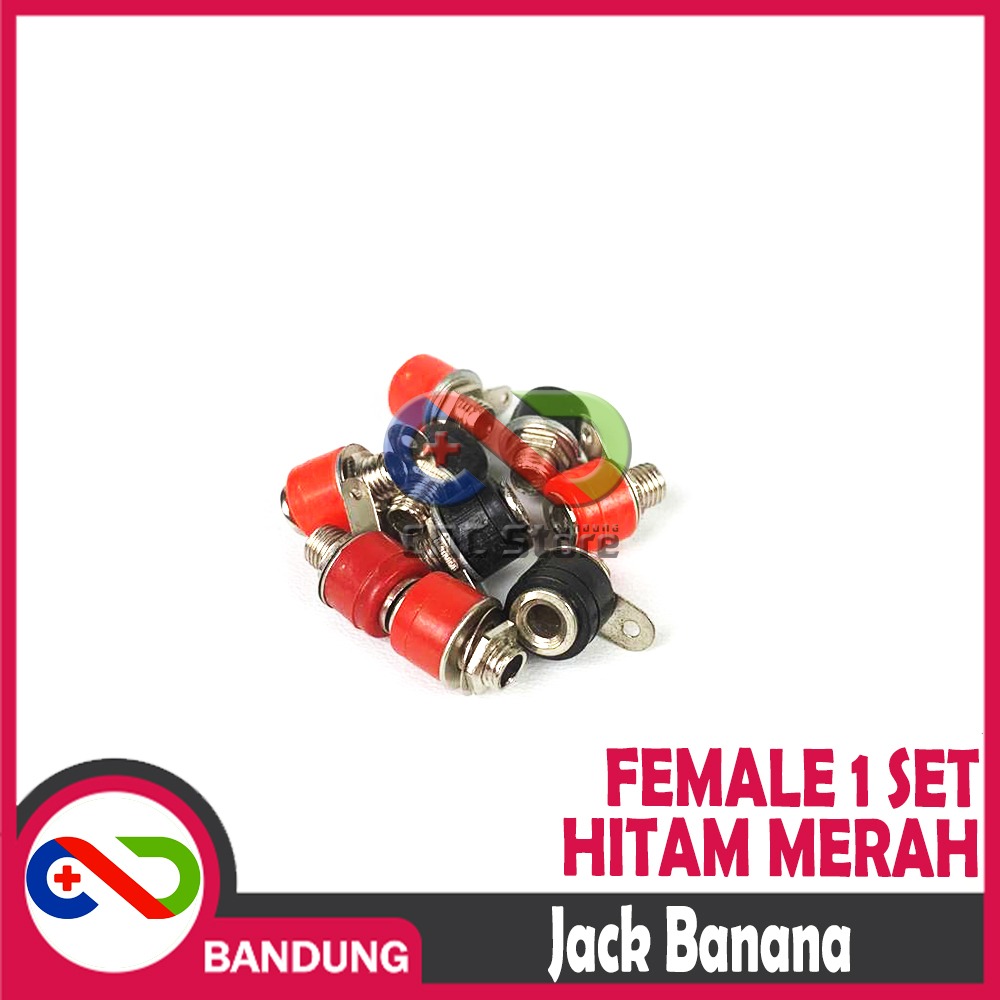 JACK BANANA FEMALE 1 SET BLACK RED SEPASANG HITAM MERAH