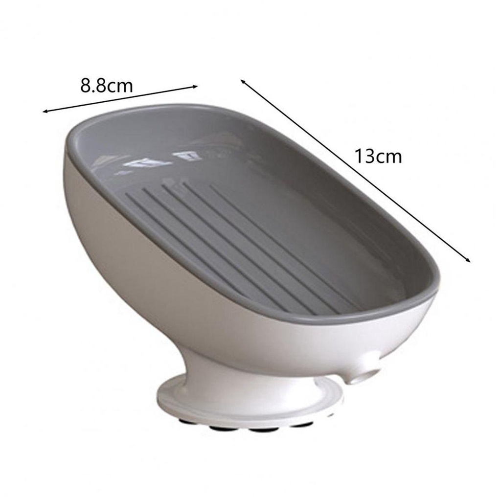 [Elegan] Sabun Cuci Piring Kamar Mandi Toilet Suction Cup Free Standing Shower Self-draining Soap Box