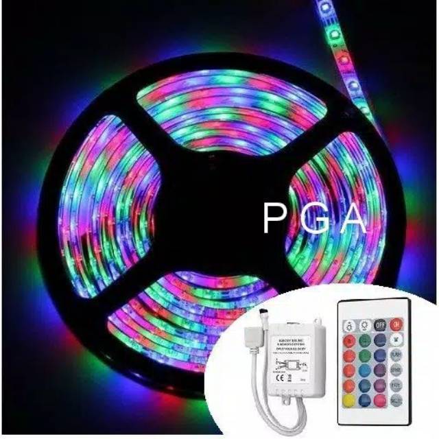 Led Strip RGB WARNA WARNI 3528  5M AC 220V+ADAPTOR+REMOTE