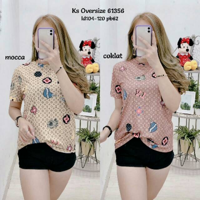 ATASAN KAOS OBLONG WANITA IMPORT PREMIUM LV LOUIS VUITTON 61356