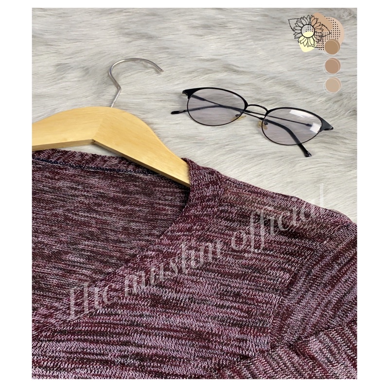 LONG CARDIGAN RAJUT TWIST Longcardy knit Wanita Woman Fashion-LONG TWIST MARUN