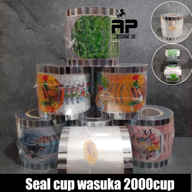 Isi 2.000Cup Seal Wasuka Kartun,Buah,Polos,Daunteh