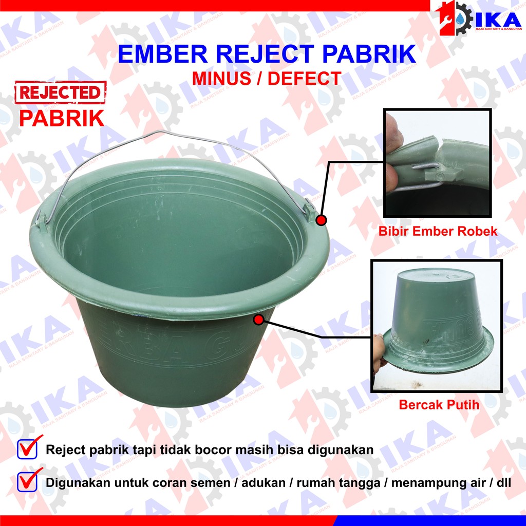 TERMURAH ! Ember cor hijau / ember murah / ember cupang (BARANG REJECT PABRIK ADA MINUS BIBIR ROBEK)