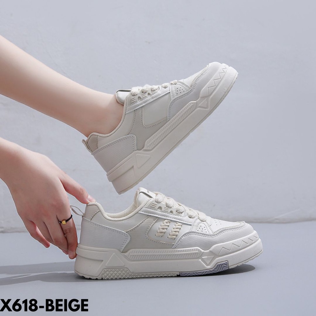 SNEAKERS WANITA BERTALI LOW CUT MOTIF KEPANGAN CAKEP GAUL VIRAL BAHAN PU IMPORT 618