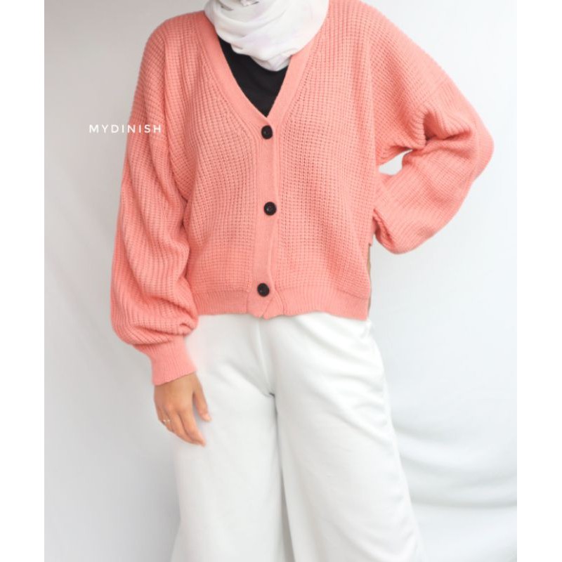 Diane Crop Cardy - Cardigan Rajut Wanita Polos All size