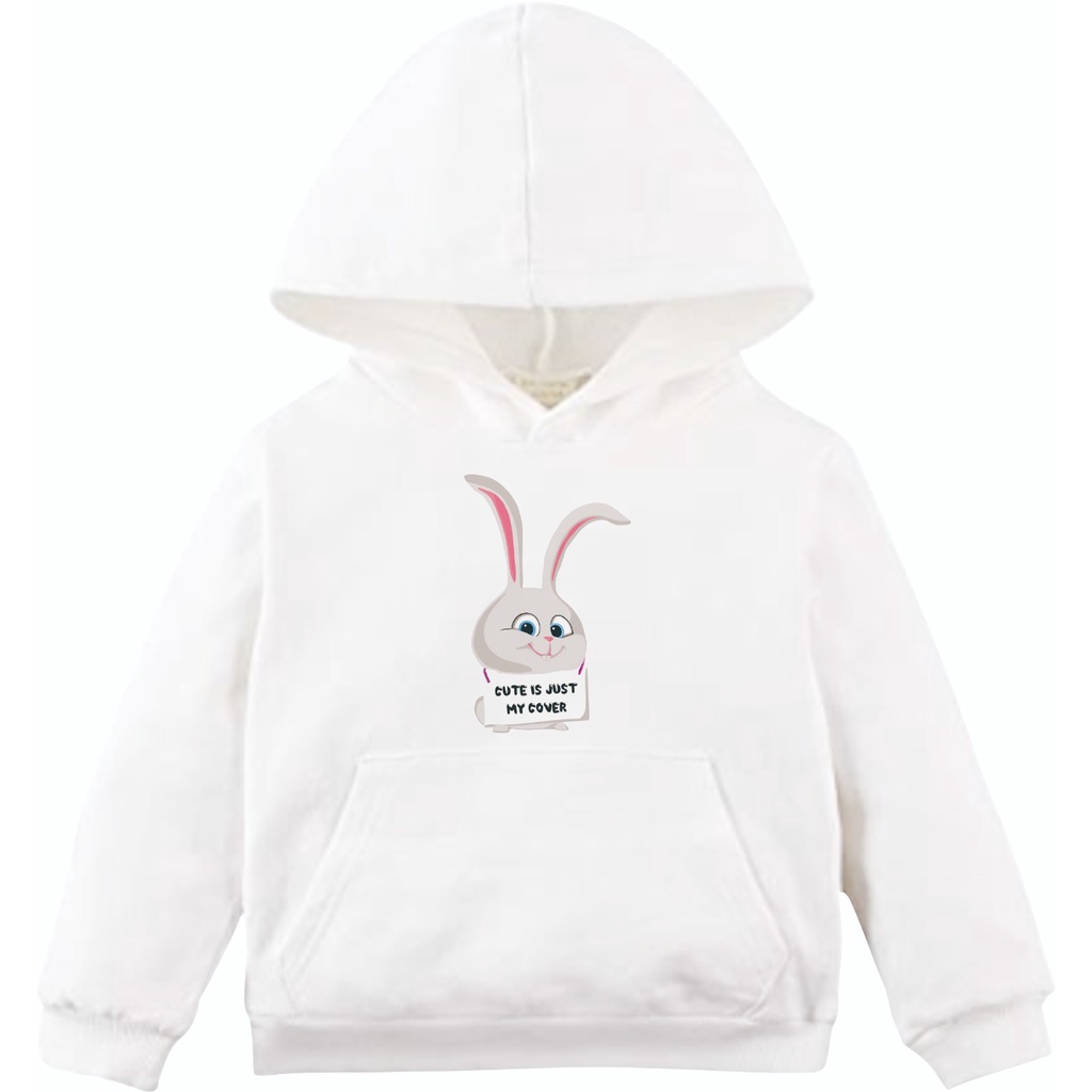 RABBIT QUOTE HOODIE ANAK - ATASAN LUCU PREMIUM