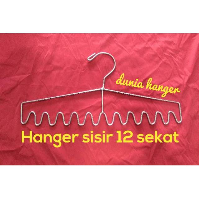 Hanger sisir besi chrome 12 sekat