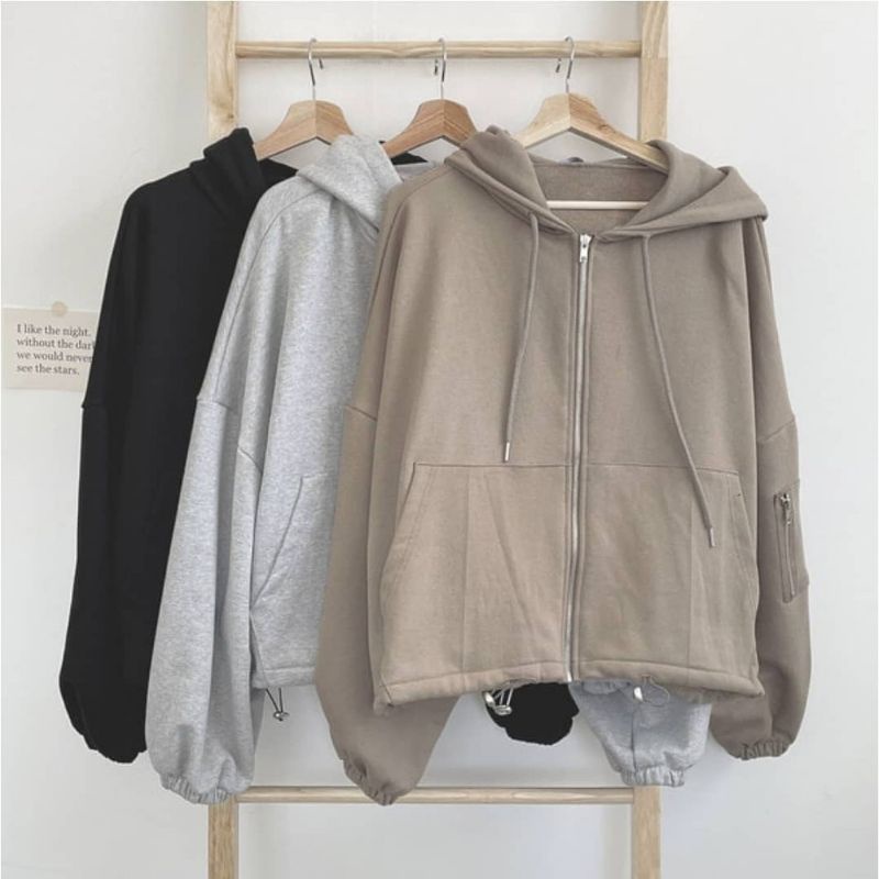 JACKET NIVADA HOODIE OVERSIZE | sweater wanita