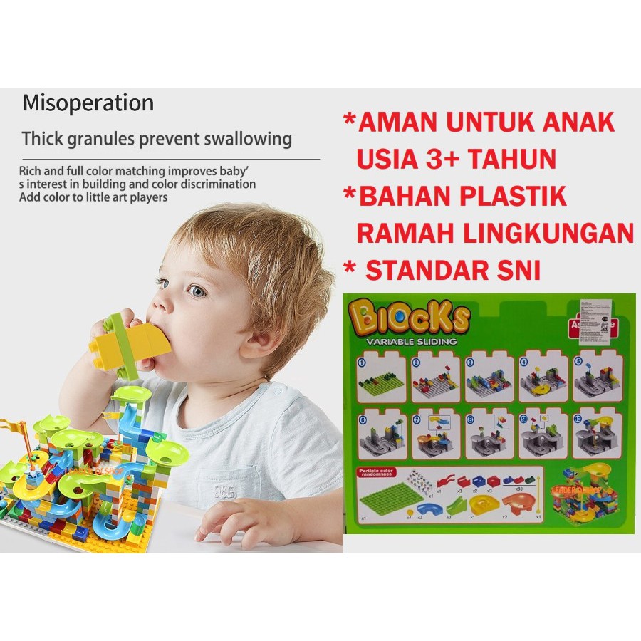 MAINAN BRICK LEGO COMPATIBLE SLIDING BALL BLOCK VARIABLE MAINAN SELUNCUR BOLA